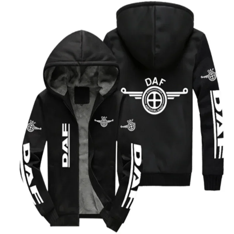 2024 NEW Men pattern men's jacket DAF car logo for  coat winter casual zipper thicken sweatshirt fashion clothes