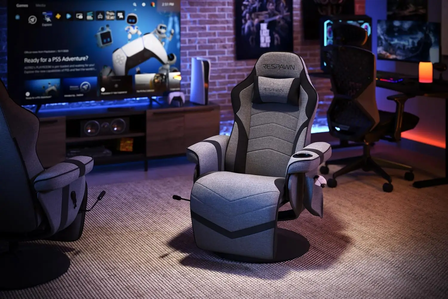 900 Gaming Recliner - Video Games Console Recliner Chair, Computer Recliner, Adjustable Leg Rest & Recline,Recliner, Gray Fabric