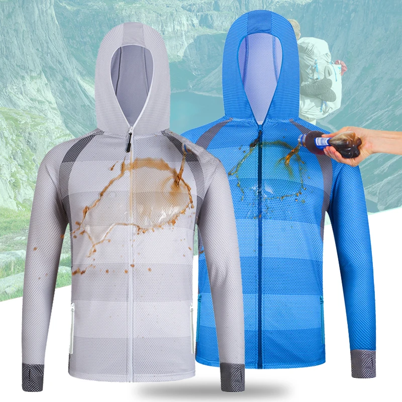 

Мужская гидрофобная куртка для рыбалки, устойчивая к пятнам, солнцезащитная, противообрастающая, рубашка для рыбалки с длинными рукавами, спортивная одежда для кемпинга и пешего туризма