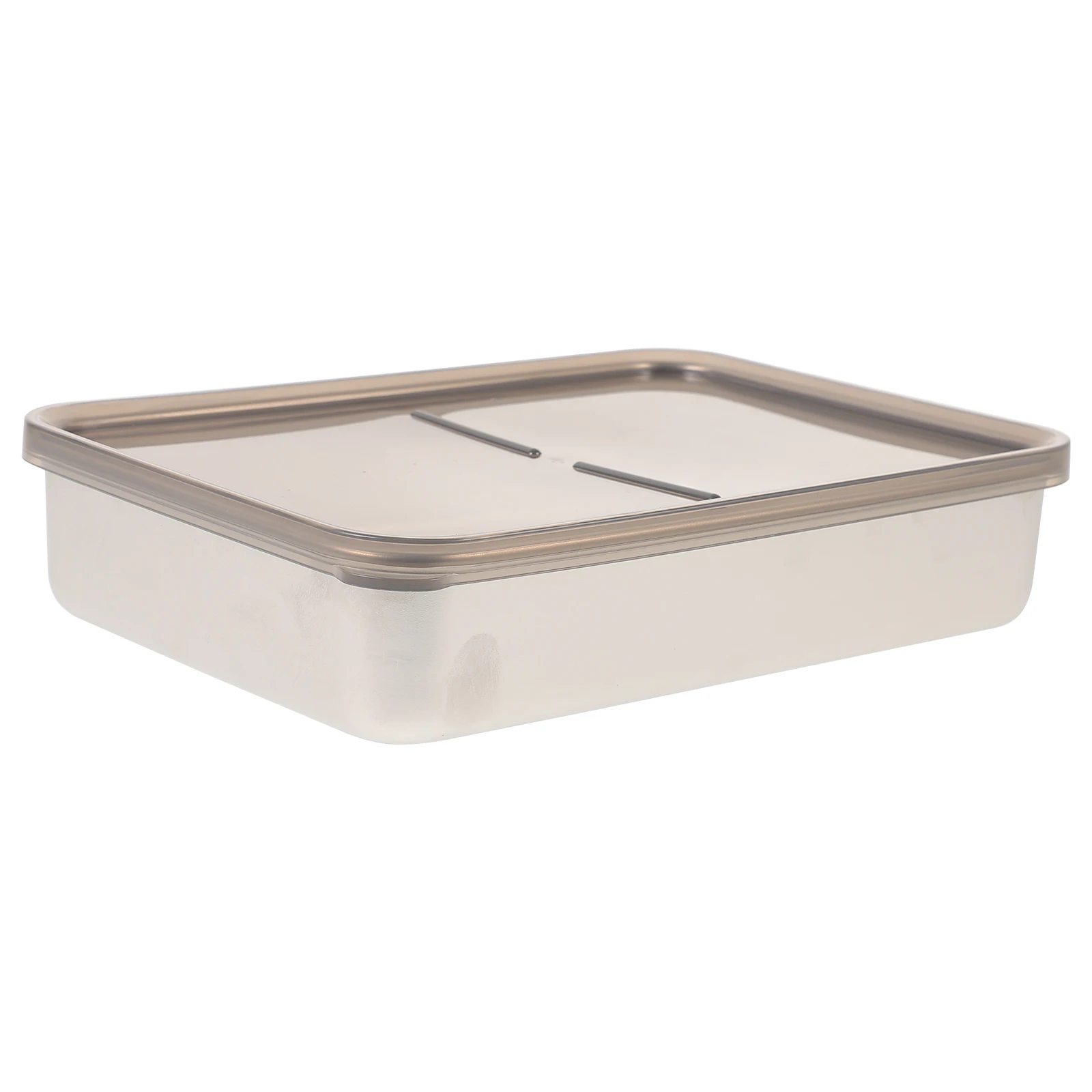 

Crisper Cheese Container Keeper Airtight Storage Fridge Containers Lunch Food Stainless Steel Convenient