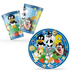 Looney Tunes Theme Birthday Party banner Decorations Paper Cup Plate Straw Baby Shower Kids Birthday Party Supplies