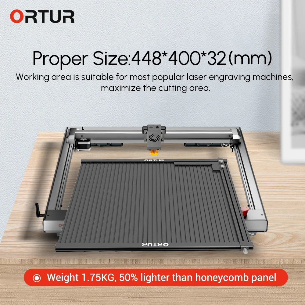 

ORTUR 400*448mm Aluminum Engraving Platform For Woodworks Laser Engraving Metal Pad DIY Laser Ctutting Backing Plate Panel Board