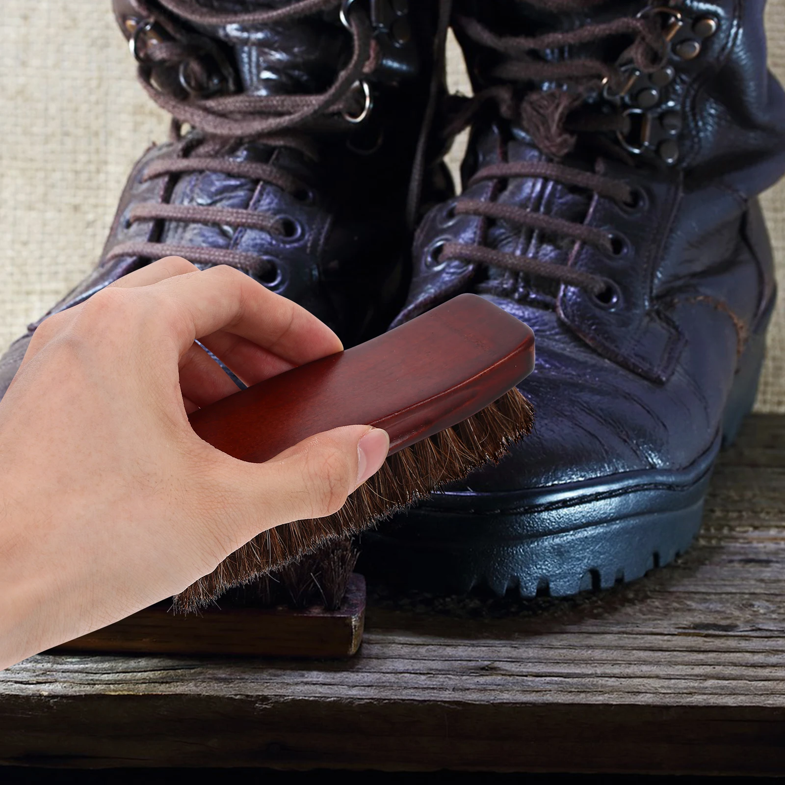 

Efficient Shoe Polishing Brush with Wooden Handle Sturdy Bristles for Long Term Use Ideal for and Imitation Products