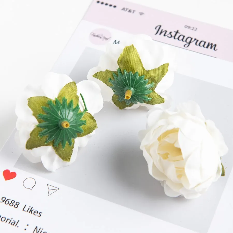 10Pcs Artificial Flowers Wall Wedding Valentine\'s Decoration Home Scrapbooking Decora Wreath Diy Gifts Candy Box Silk Peony Head