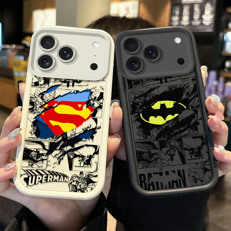Anime B-Batman S-Superman Handyhülle für iPhone 17 Air 16E 16 15 14 Plus 13 12 11 Pro Max XR SE 2020 SE4 7 8 Weiche Silikonhülle