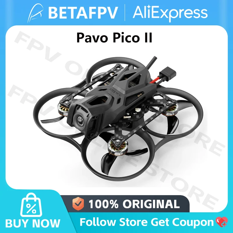Betafpv Pavo Pico II sin escobillas Bwhoop Quadcopter Cinewhoop ELRS 2,4G/O4 SBUS O4 Unidad de aire VTX LAVA 1102 14000kv F4 2-3S 20A FC