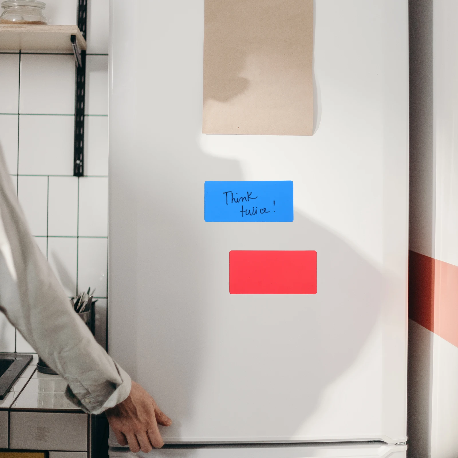 

2 Sets Magnetic Name Labels Stickers Write-On Tags Fridge Refrigerator Organizer Household Learning Teaching Party Decoration