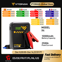 VTOMAN X4 2500A Auto Jump Starter 150PSI Air Pump Car Battery Emergency Boosters Starting Device Car Starter for  8.5L/6.0L