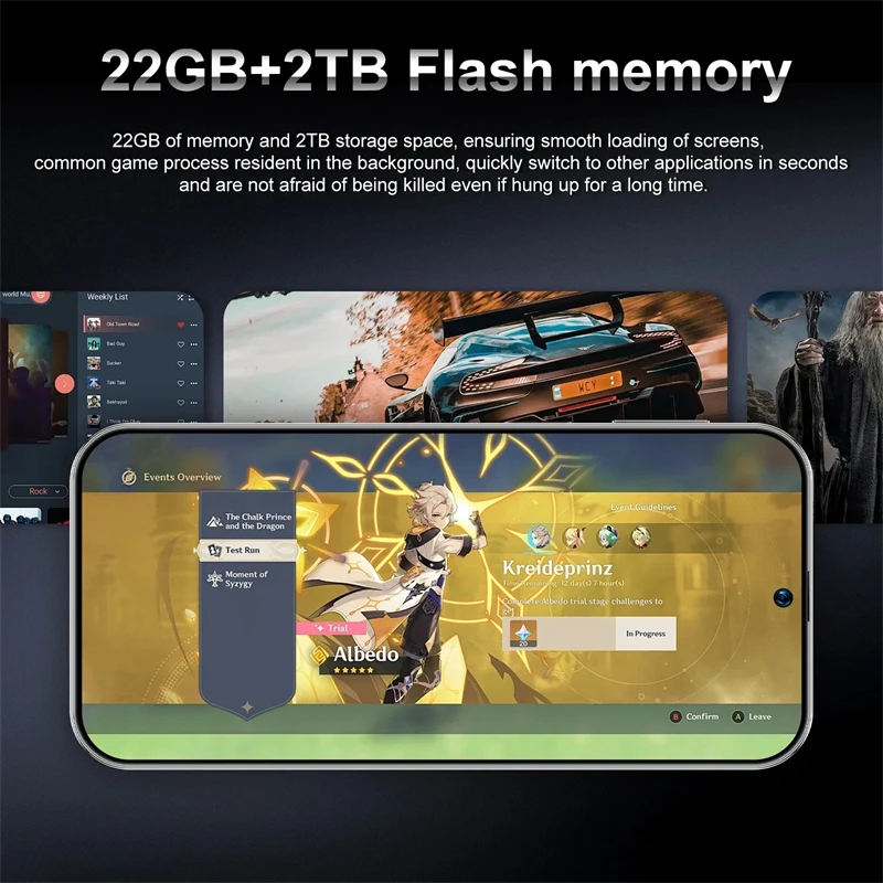 M15 Ultra الهاتف المحمول 8000mAh الهاتف الذكي 5G ثنائي الشريحة الهاتف المحمول 16GB + 1 تيرا بايت أندرويد النسخة العالمية الأصلية هاتف محمول فتح