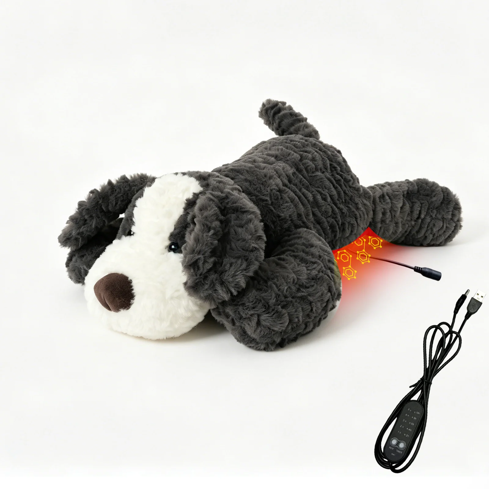 USB Powered Heating Pad for Cramps & Period Pain Relief for Women Cuddly Dog Heated Stuffed Animal Cute Christmas Birthday Gift