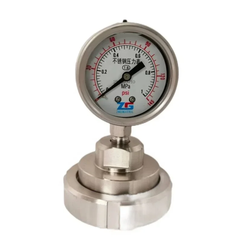 Diaphragm Seal Pressure Gauge for The Food and Beverage Industry Manometer Liquid Filled