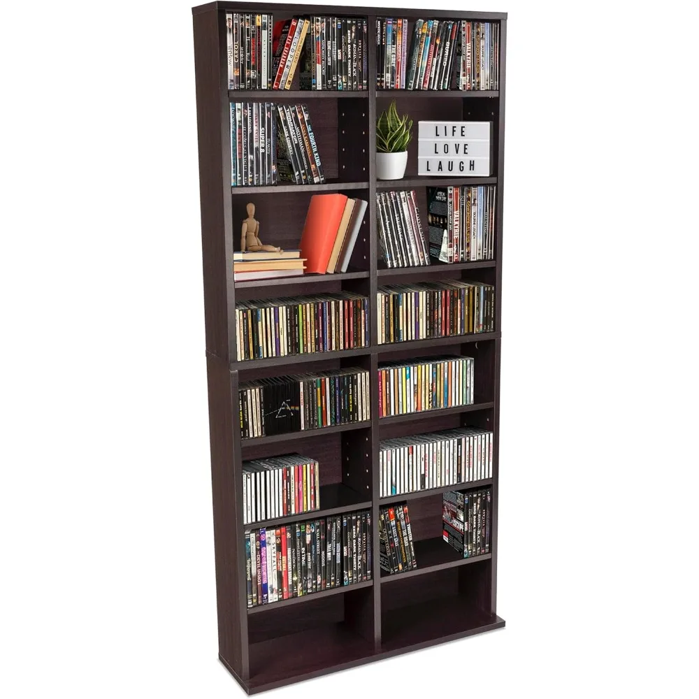 Adjustable Media Cabinet - Holds 464 CDs, 228 DVDs or 276 Blu-rays, 12 Adjustable and 4 fixed shelves PN, Cabinets