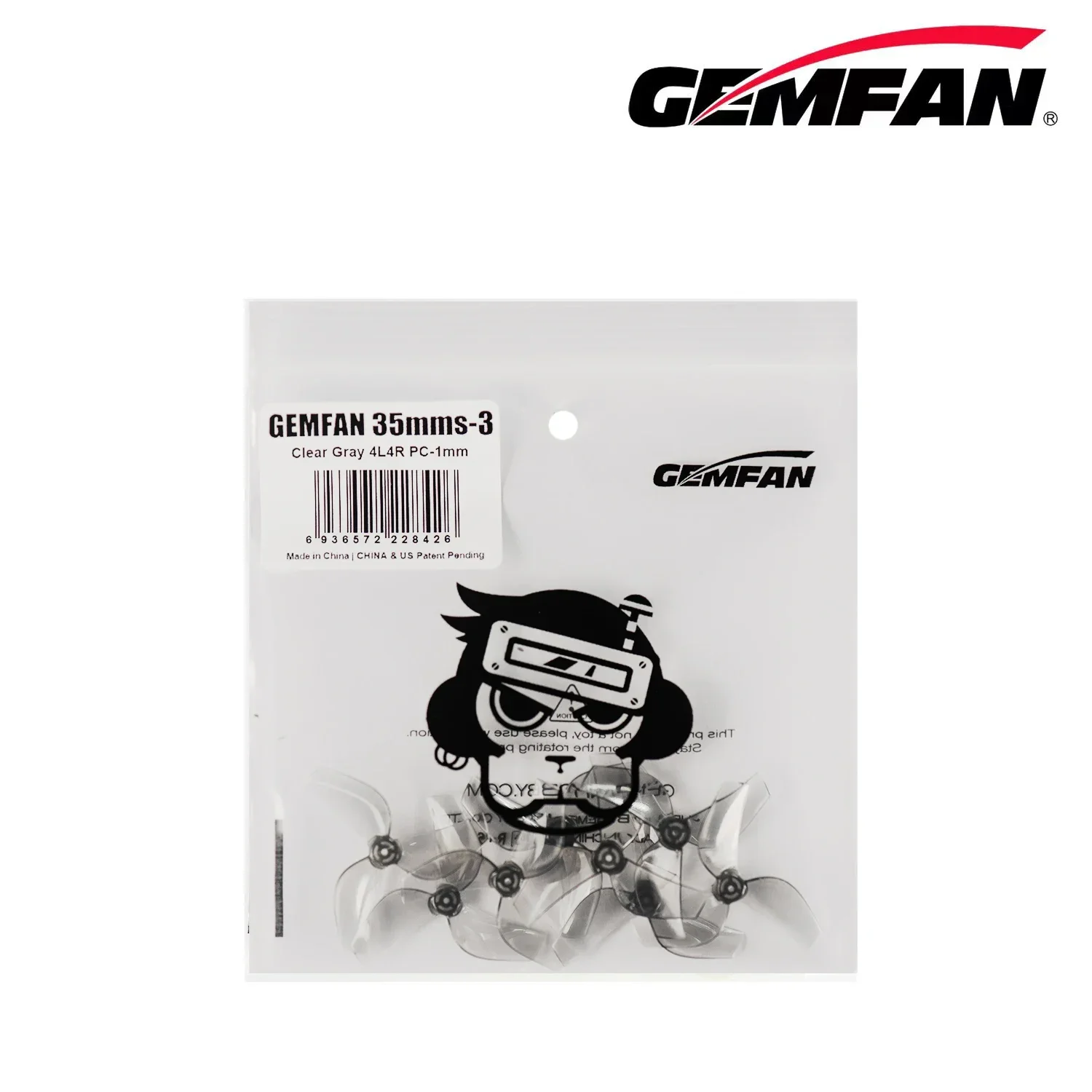 8Pairs(8CW+8CCW) Gemfan 35mmS-3 - 35mm 3-Blade Propeller 1mm Hole