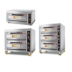 Stainless Steel Industrial Electric Baking Equipment Pizza 3 Deck 9 Trays Bakery Oven For Bread And Cake