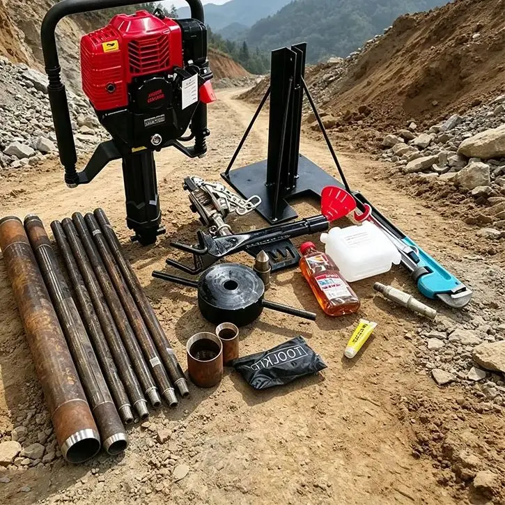 Customized Petrol Diesel Powered Backpack Core Drill 15m Soil Rock Concrete Sampling Rig Lightweight Single Person Operation