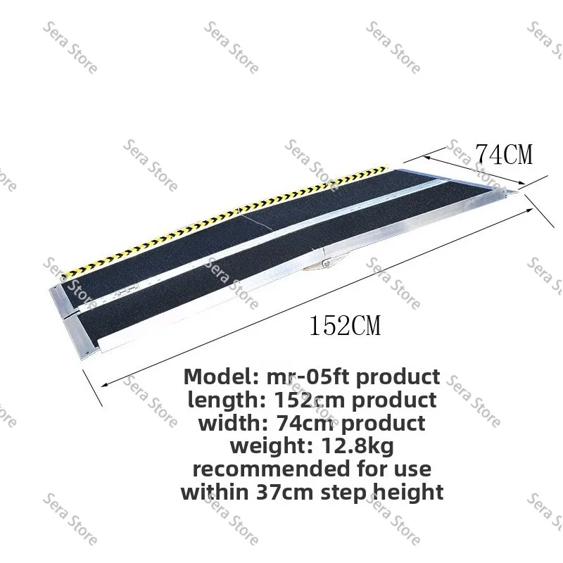 Accessible Aluminum Alloy Ramp, Portable Anti Slip Folding Mobile Staircase Ramp