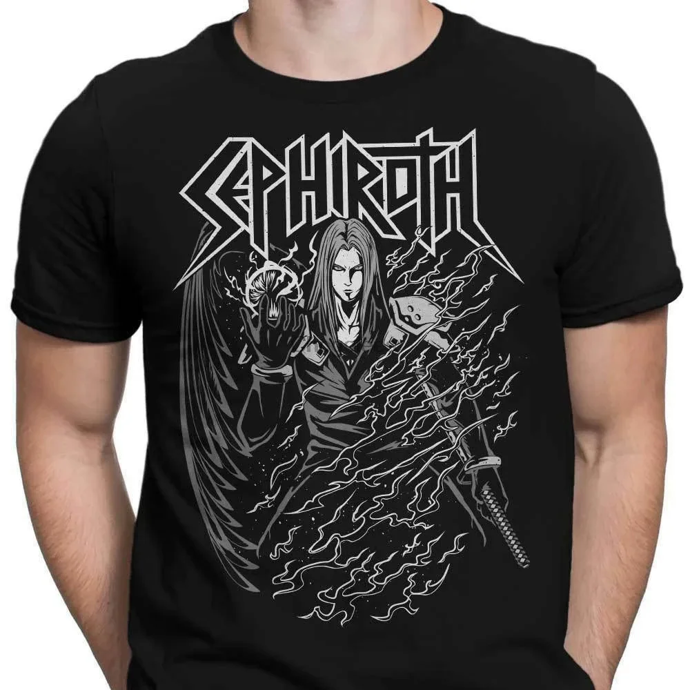 Sephiroth Fantasy Angel Game Seraph Cloud Sword Heavy Metal Dark Black T-shirt