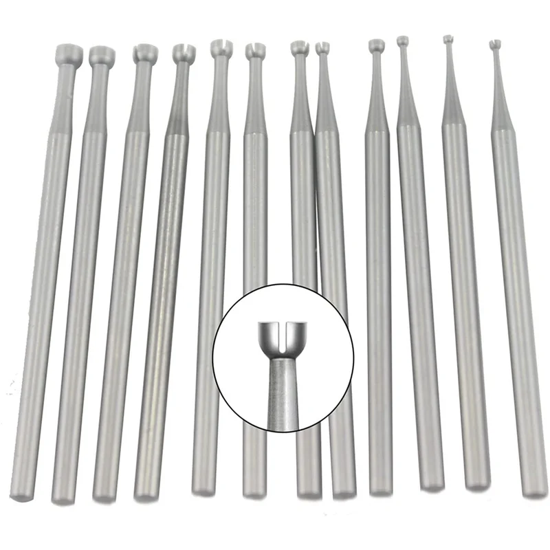 A76X-24 Pcs Open Mouth Cup Burr - 3/32In Shank Open Mouth Cup Shape Wire Rounder Bits Jewelry Setting Lapidary Making Bits