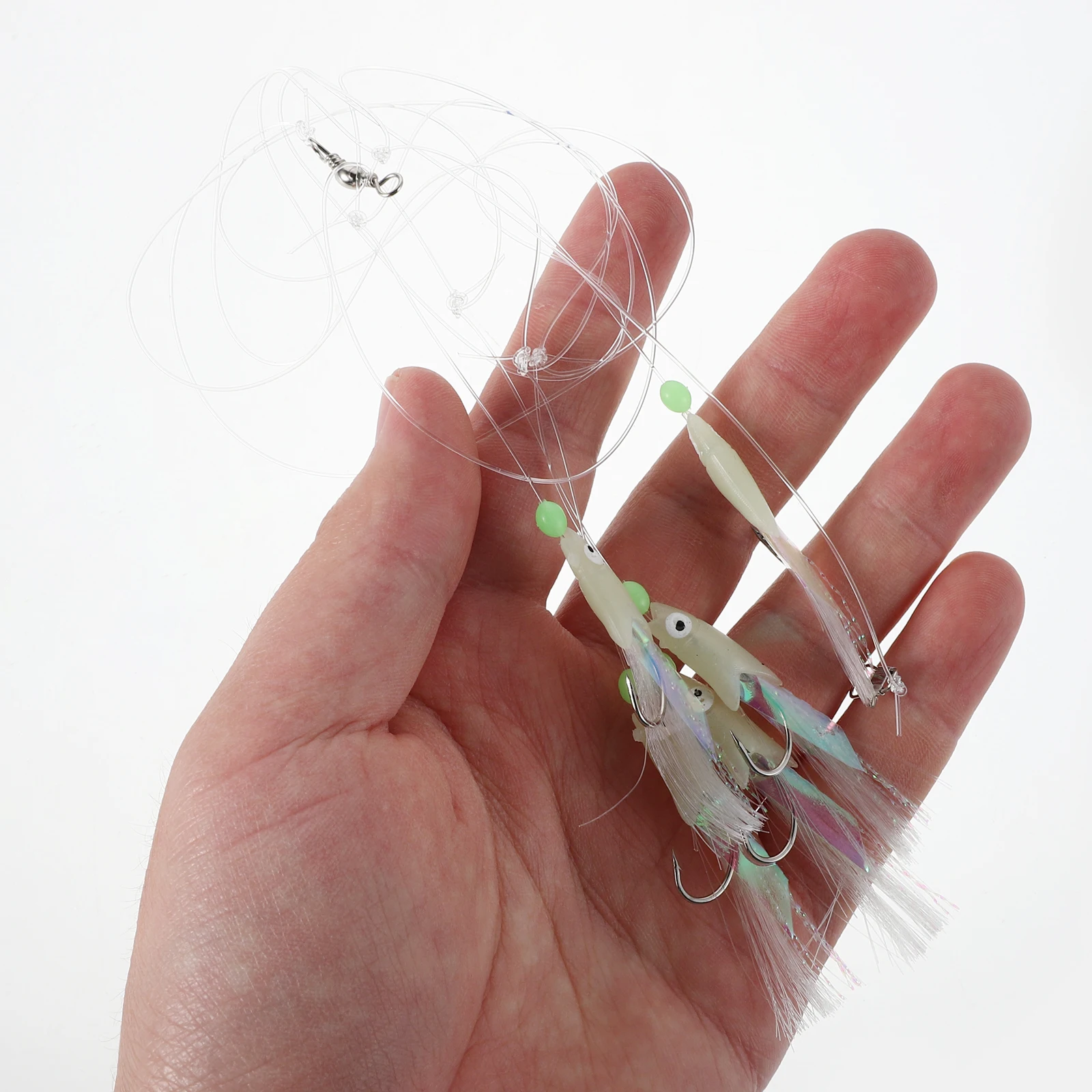 

5Pcs Night Light Fishing Hooks Glow in Dark Luminous Bait Saltwater Freshwater String Hook Fishing Bait