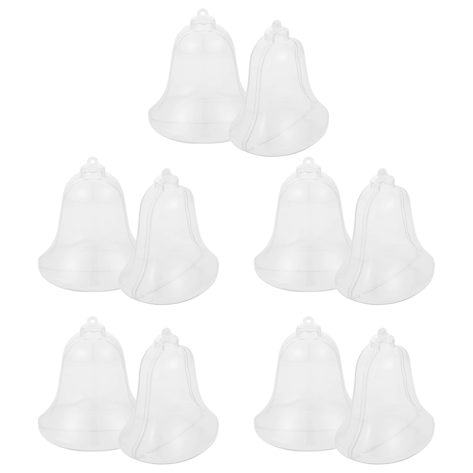 

10Pcs Clear Candy Box Bell-Shaped Xmas Pendant Plastic Hanging Decor Storage Container Holiday Decoration Organizer Case