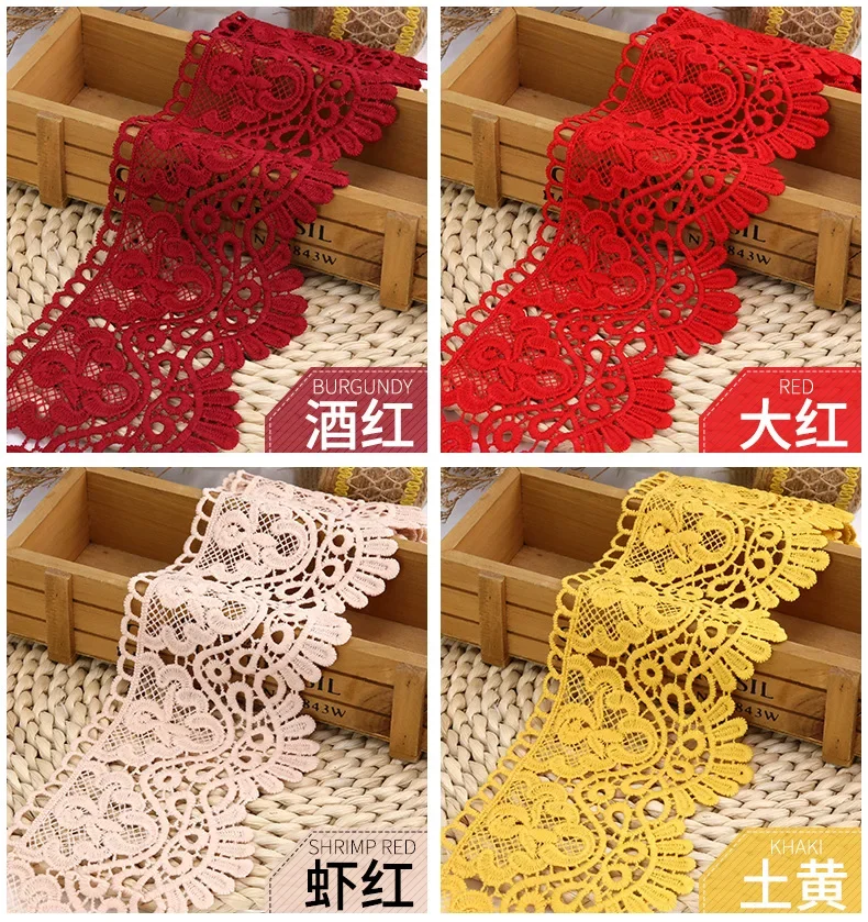 2 متر الجوف خارج الأزهار المطرزة شريطة من الدانتيل Apparel بها بنفسك الملابس الخياطة النسيج 10 سنتيمتر واسعة أسود أبيض الحرف اليدوية شريط الدانتيل