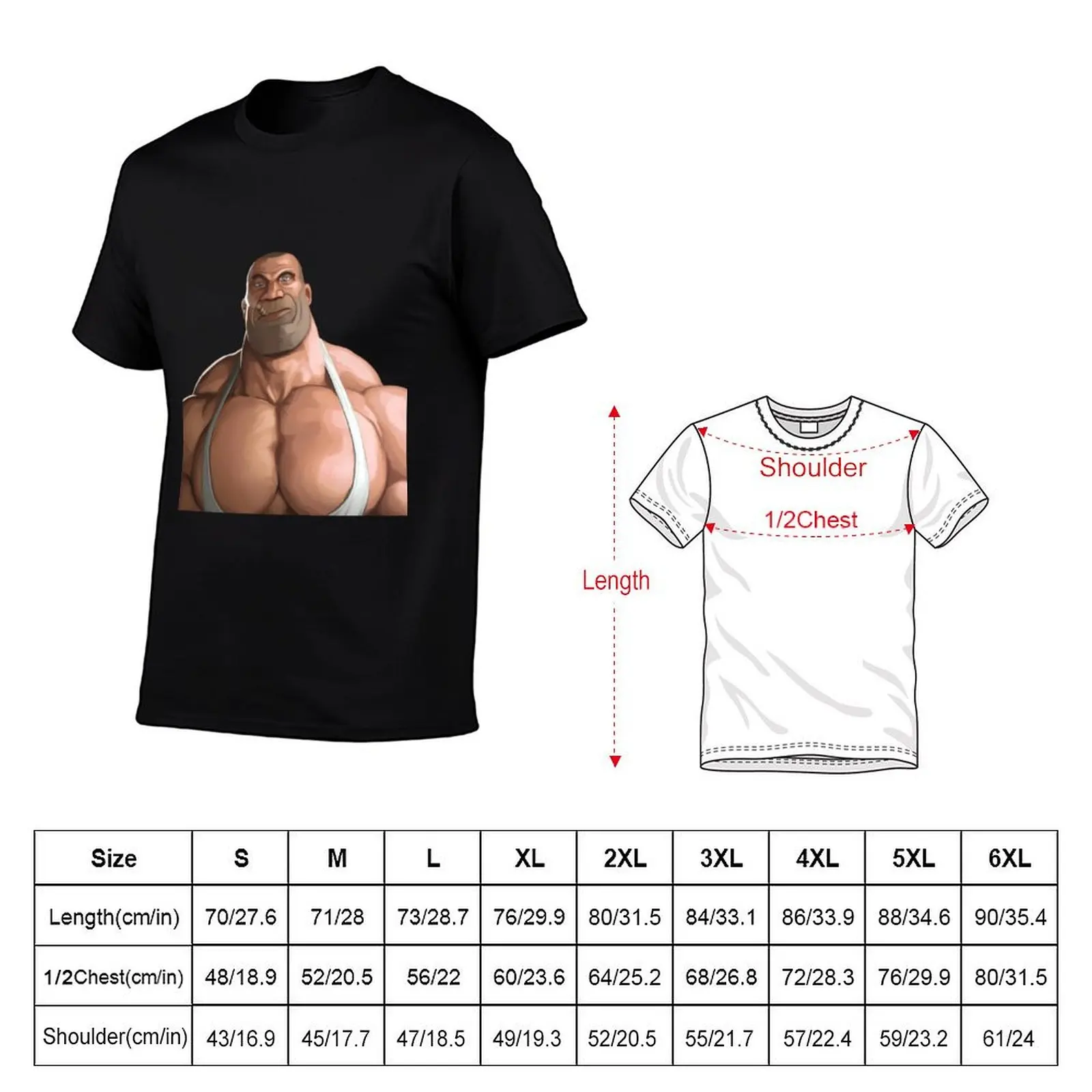 buff tf2 solider T-Shirt Vintage Print Crew Neck Tee