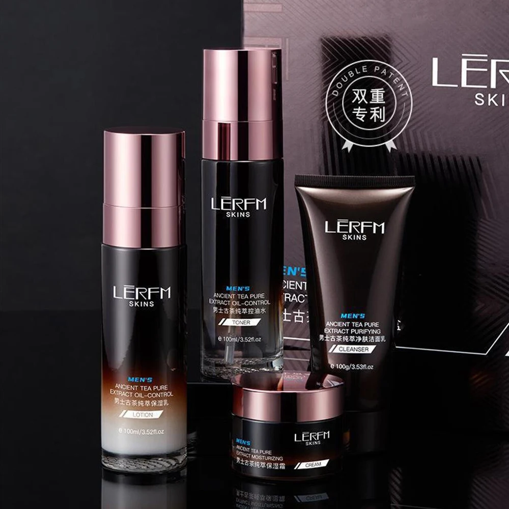 LERFM Men's Skin Cre Product Sets Face Balance Skin Oil Control Moisturizing Soothing Acne Delicate Wash Face Cream Toner Lotion