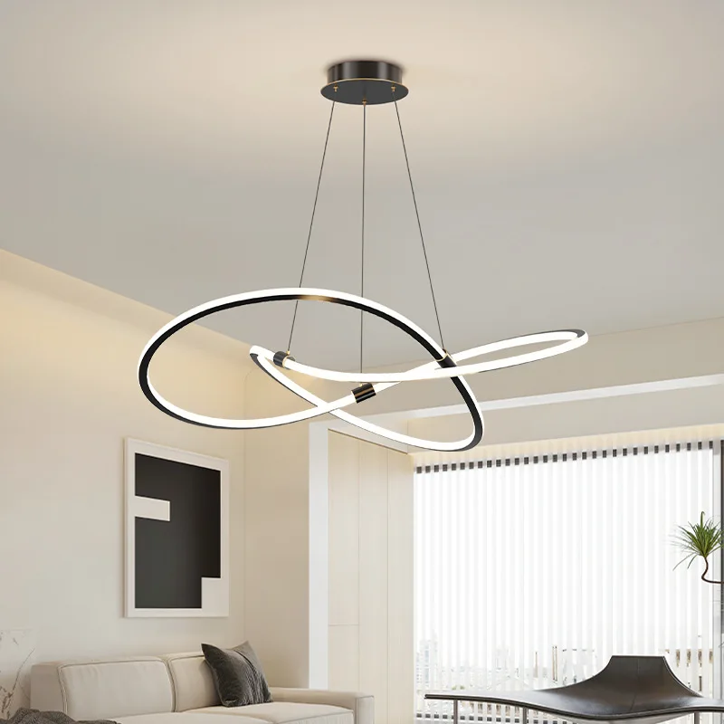 D living room chandelier modern ceiling minimalist designer ring dining room light north