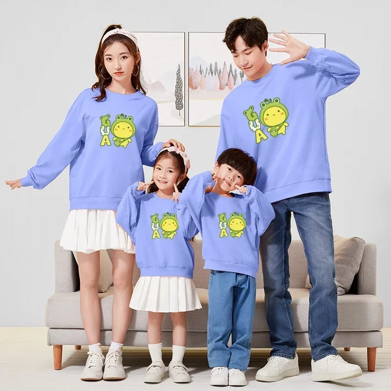 Christmas Cartoon Printing Shirts Autumn Mom Daughter Tops Matching Family Outfits Dad Son Sweatshirts Couple Clothes Pullovers