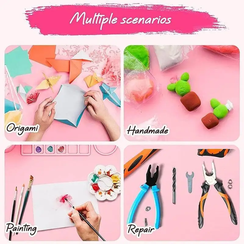 1pc Washable Silicone Painting Mat For Oil/Color/Graffiti Art Reusable Artist Desk Protector Creative DIY