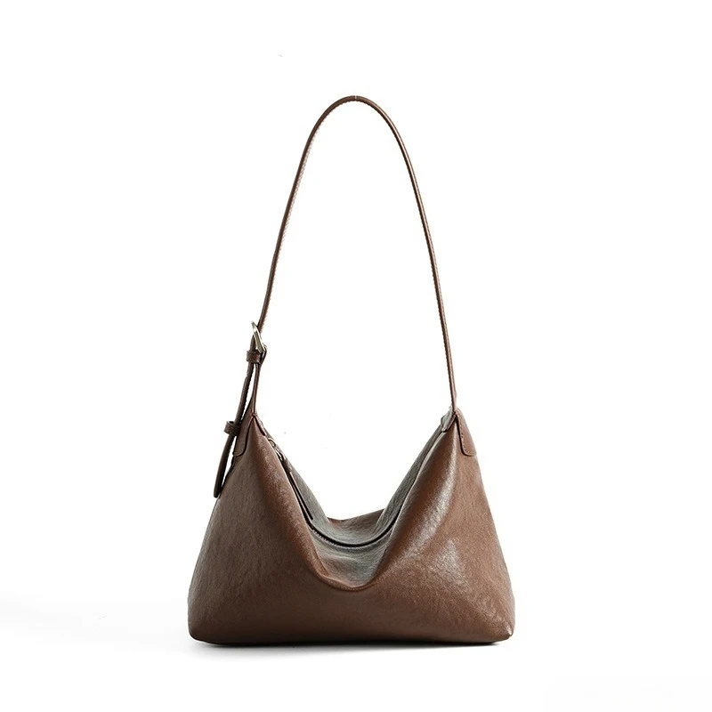 Timeless Everyday Shoulder Bag for Women Top Grain Leather Vegetable Tanned Adjustable Strap Luxury Handbag Portable