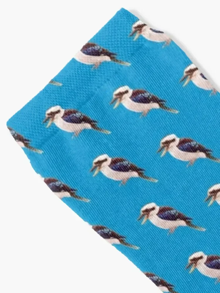 Laughing Kookaburra - Blue Socks funny sock cartoon Designer Man Socks Women's