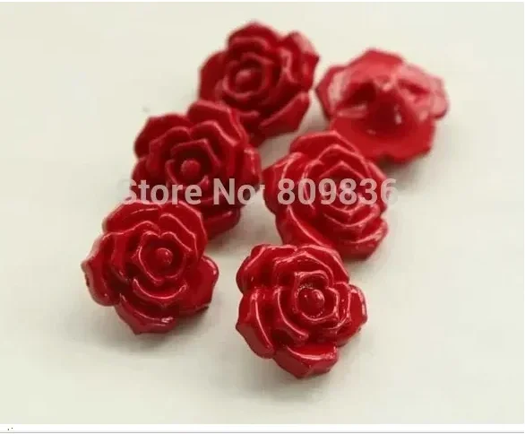 10pcs/lot Romantic Black Rose Button Craft Buttons for Garment Scrapbooking Sewing Accessories(KK-1412)