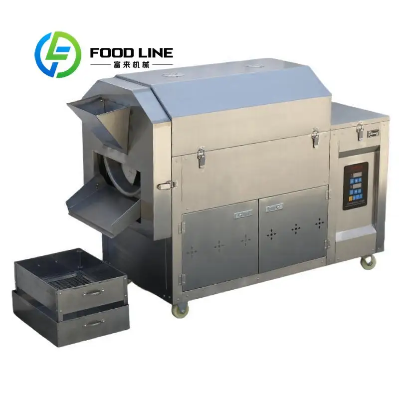 

Anti Stick Nut Roasting Machine Special Inner Surface Treatment Effectively Prevent Grain And Nuts From Sticking Together