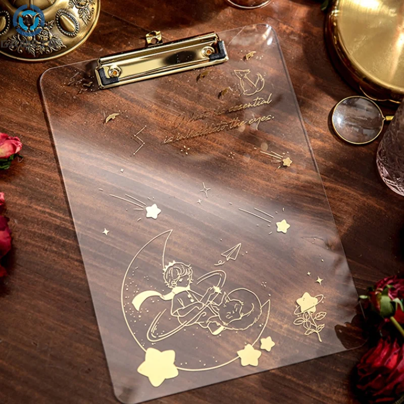 Rose Little Prince Theme Acrylic Clip Board Creative Beauty Student Exam Paper Stationery File Folder 2 Style