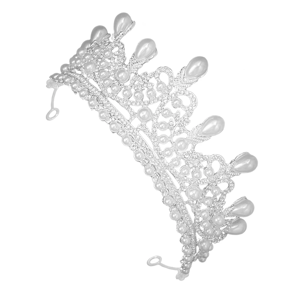 

Pearl Drop Tiara Crown Bridal Headband Wedding Headdress For Women Girls Birthday Party Cosplay Tiaras Accessories Hair