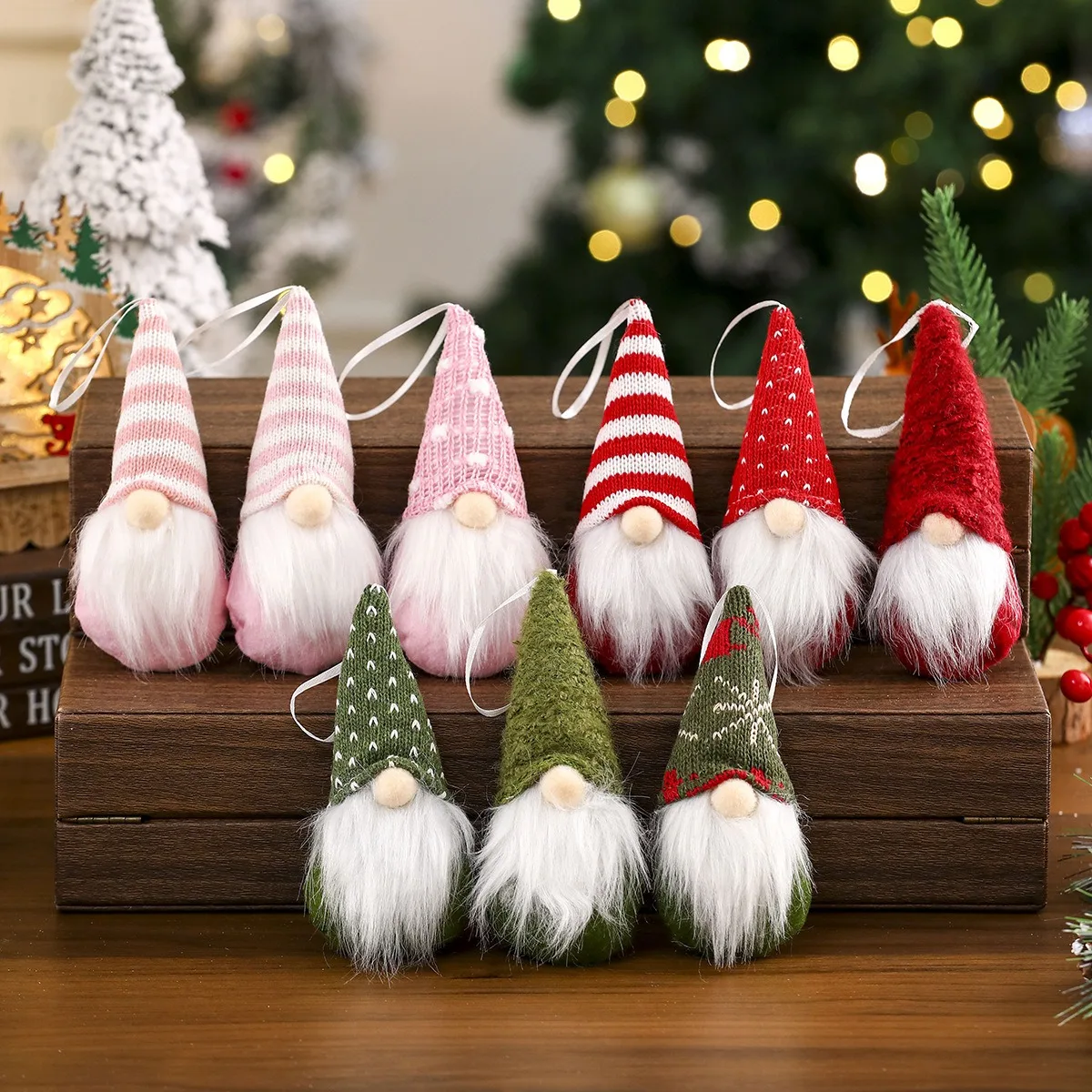 3 festliche Weihnachtszwerg-Tischdekorationen – bunte Hängeornamente aus Polyester mit Plüschverzierungen, perfekt für den Urlaub