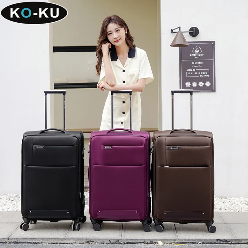 

KO-KU Oxford Cloth Suitcase High Quality 16/20/22/24/26/28 Inch Silent Wheel Trolley Case Invisible Expansion Password Luggage