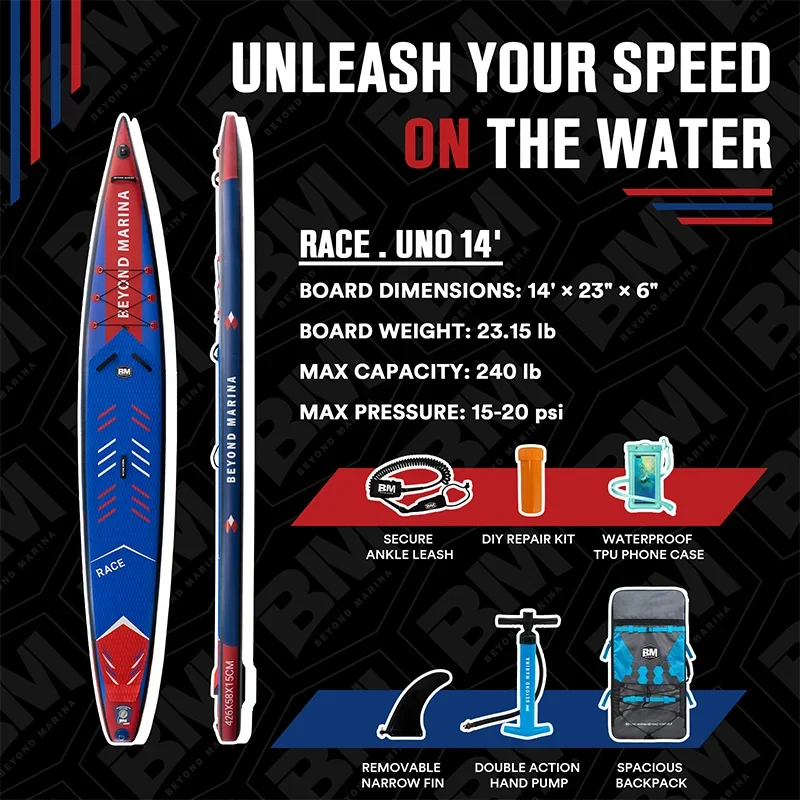 China Supplier Drop Shipping OEM New Design Stand Up Race Paddle Board Inflatable