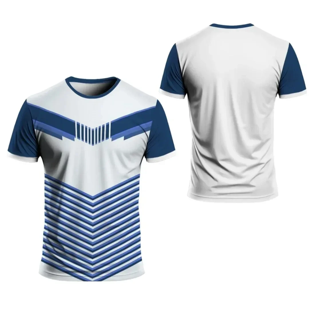 Herren Sport-T-Shirt mit 3D Geometrischen Streifen Heller Tarnmuster-Druck Schnell Trocknend Atmungsaktiv Sport- und Freizeitstil T-Shirt