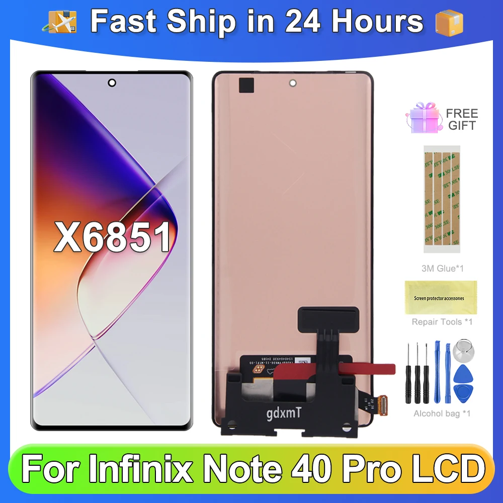 For Infinix Note 40 Pro For Note40 Pro 5G 6.78''X6851 LCD Display Touch Screen Digitizer Assembly Replacement