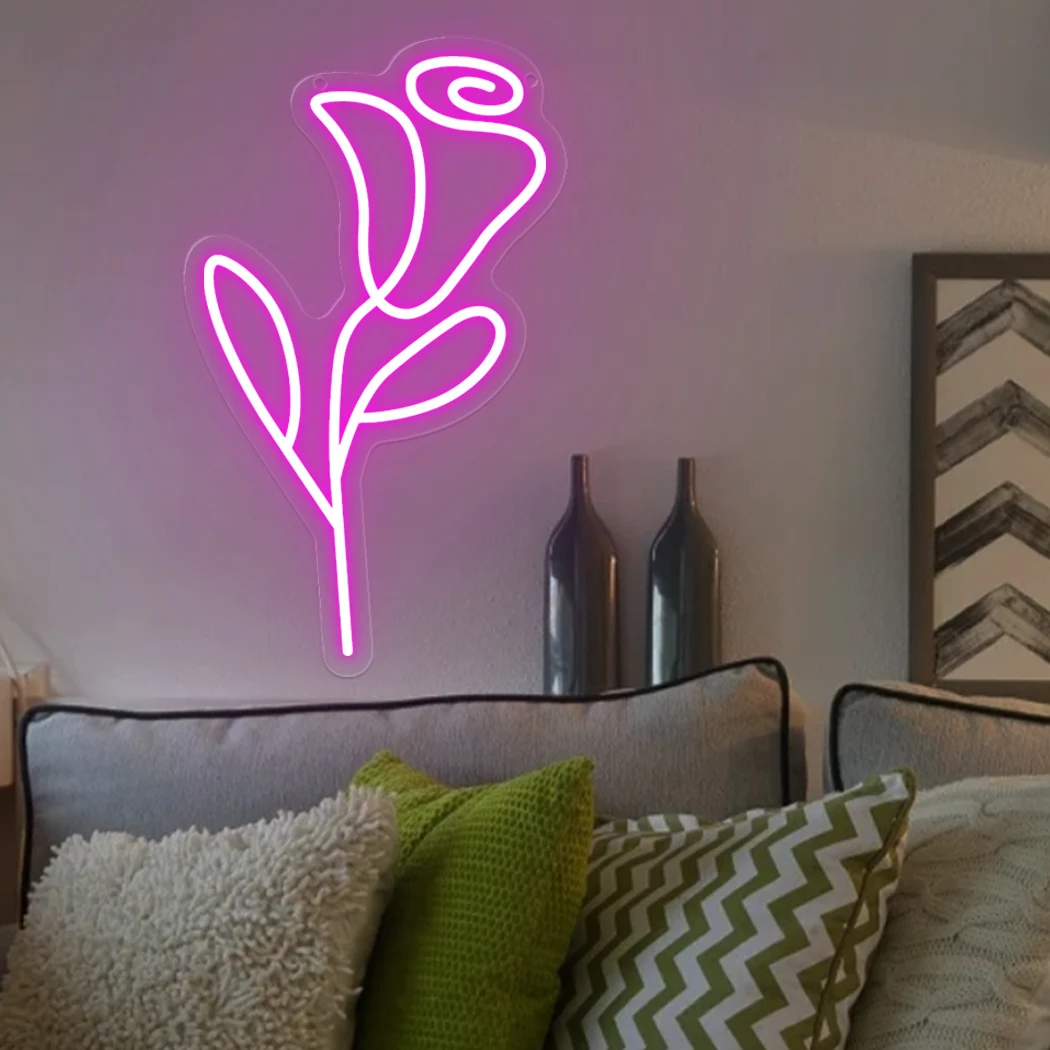 Luz de señal de neón rosa para boda, hogar, estudio, sala de estar, dormitorio, restaurante, decoración de letrero de pared, luz de señal luminosa Led