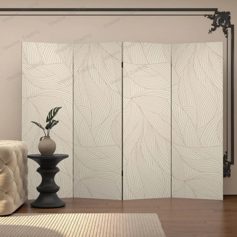 Cream screen partition living room double-sided foldable mobile simple modern door hotel room balcony shade