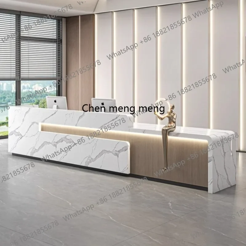 EE182 Modern Luxury Marble Texture-like Front Desk Nordic Creative Hotel Store Reception Desk Designer Commercial Furniture