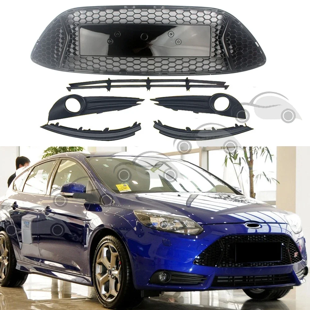 

Car Front Facing Facelift Bumper Grill Upper Lower Grille Fog Light Frame Fit For Ford Focus ST 2012 2013 2014