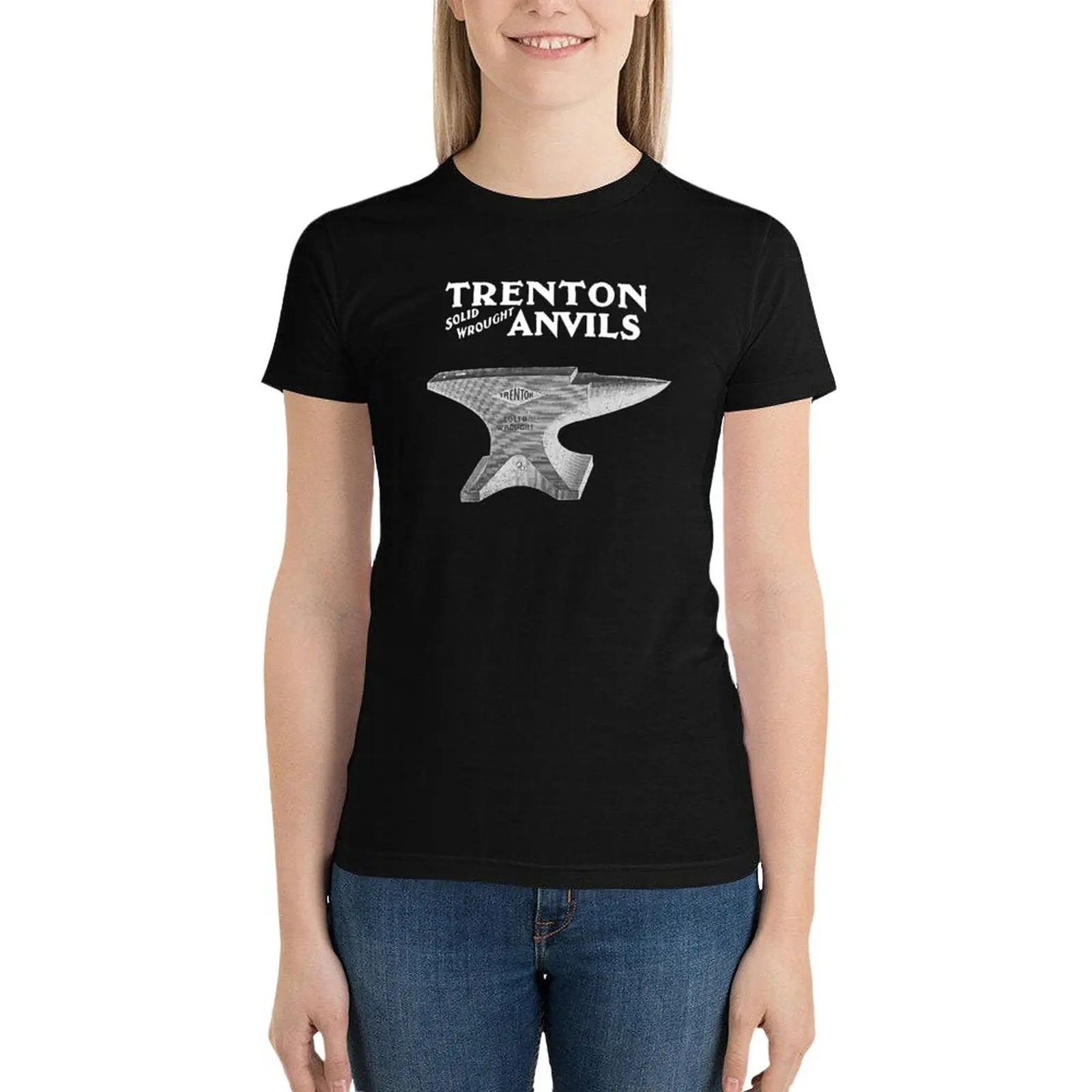 

Vintage Trenton Anvil Blacksmithing T-Shirt cute tops Short sleeve tee tshirts for Women