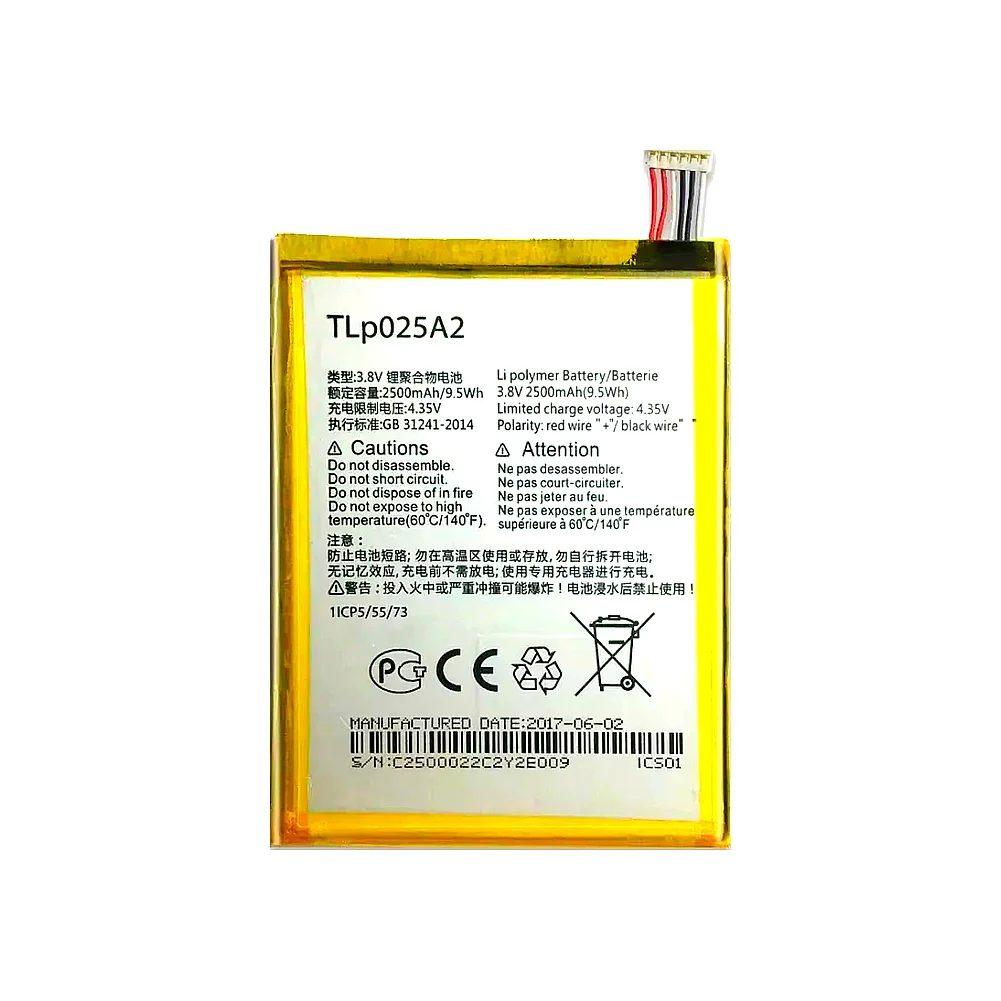 Battery Tlp025a2 For Alcatel One Touch Onetouch POP C9 Dual 7047D Idol X Plus OT 6043D 8000D 8008D TCL S960 Y900 - view 3