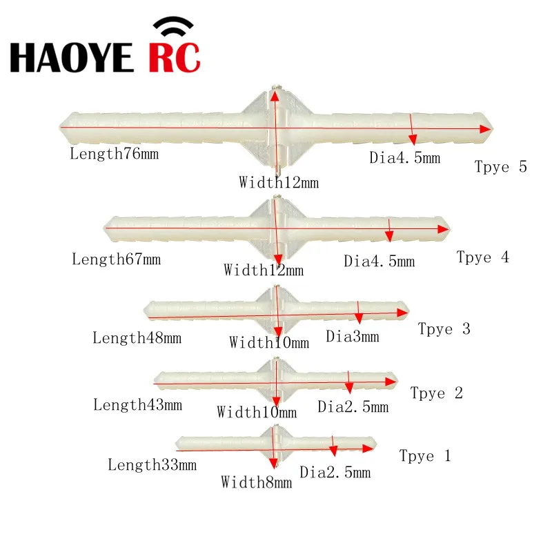 Haoye 20 pcs Plastic Needle  Round Hinges Stick Pivot Stitch Pinned  For RC Electric Airplanes Parts Foam Model Replacement