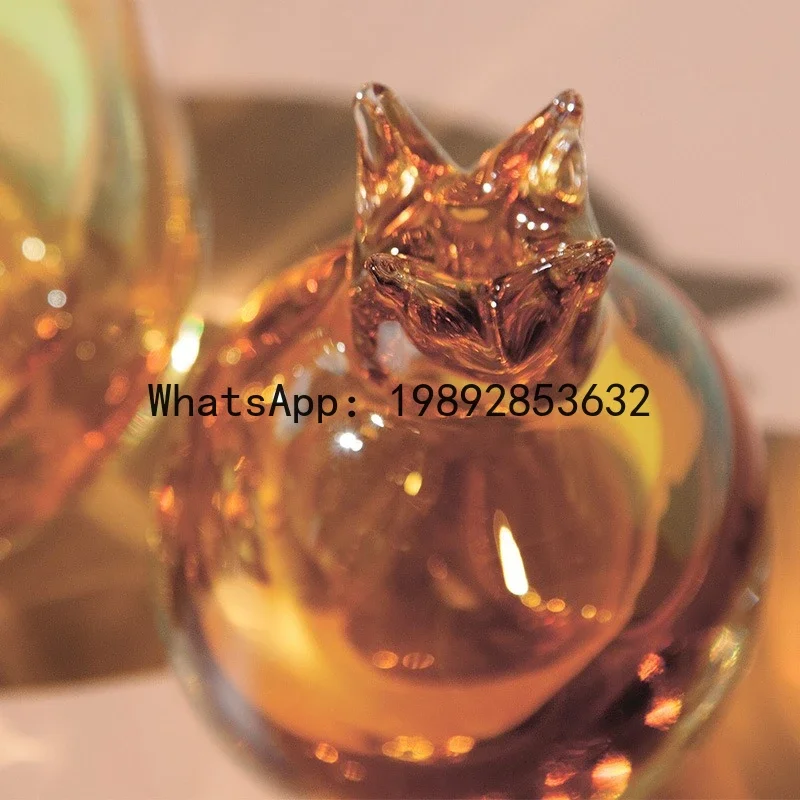 x17Pomegranate Glass Vase Thick Glass Bottle Flower Vase Flower Arrangement Accessories Simulated Pomegranate Figurine Terrarium