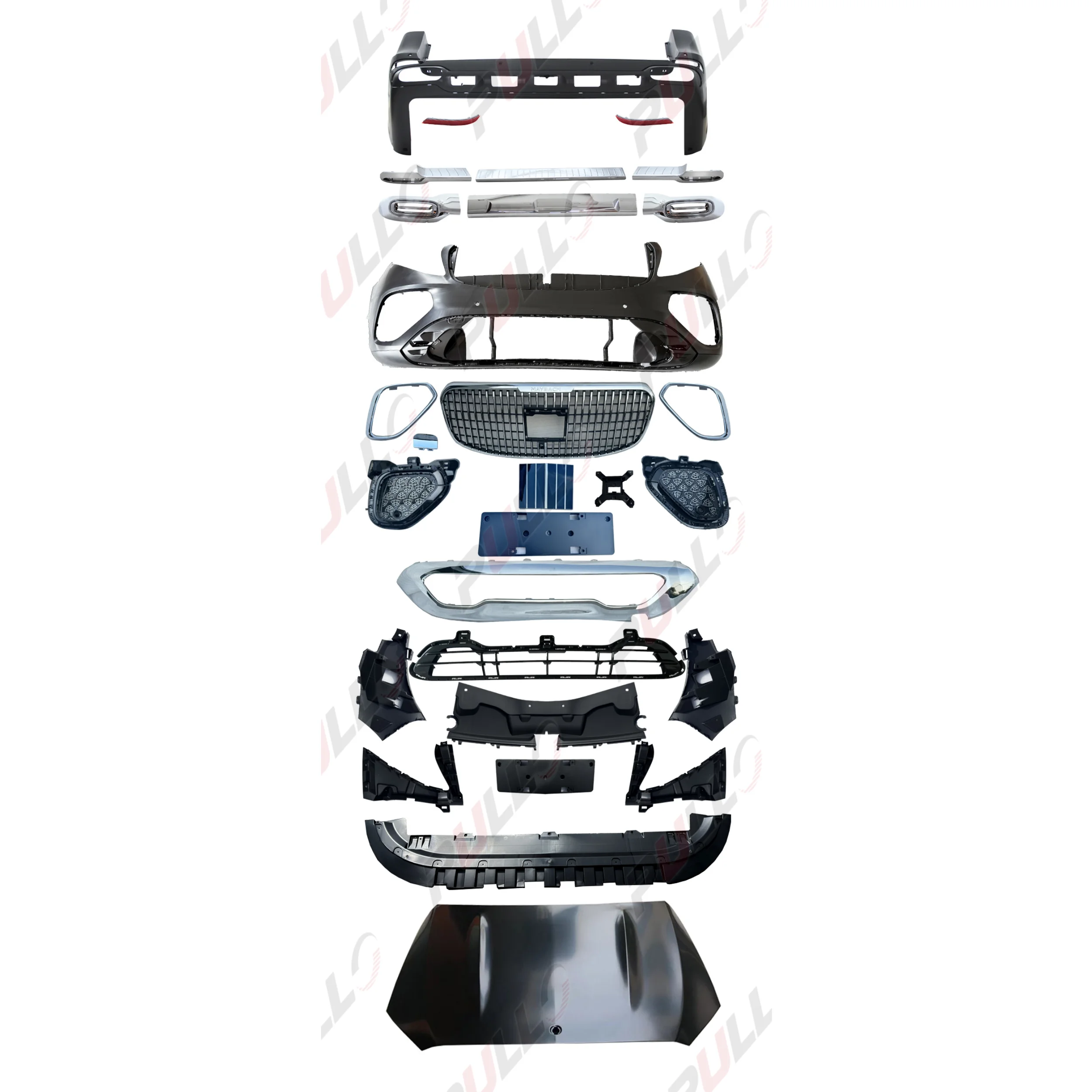 

Car Bumpers for Benz W447 W448 2017+ Upgrade to 2024 GLS For Maybach Model Include Hood Grille Car Bumpers for Modify